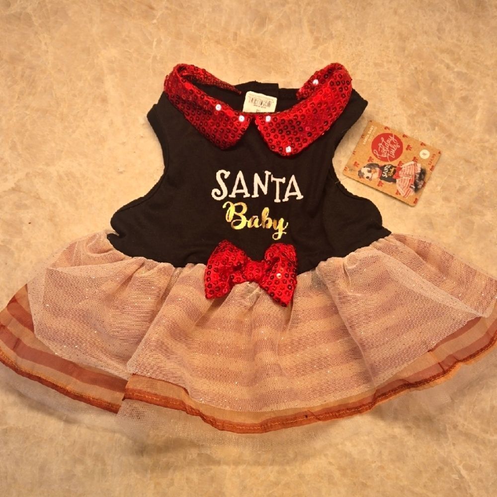 HOLIDAY TAILS Santa Baby Sequin Dress - Red and Black, SIZE Medium, NEW